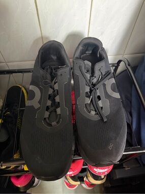On Running Black Lace-Up Athletic Shoes Cloudmonster triple black